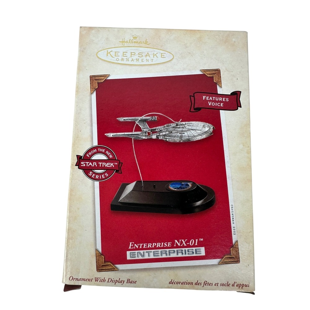 Hallmark Keepsake 2002 Star Trek Enterprise NX-01 Pewter Ornament Voice QXI2943